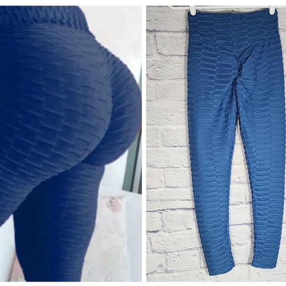 VICTORIA COLLECTION/LEGGINGS, YOGA PANTS/BLUE/ S/M NWT - Picture 1 of 13